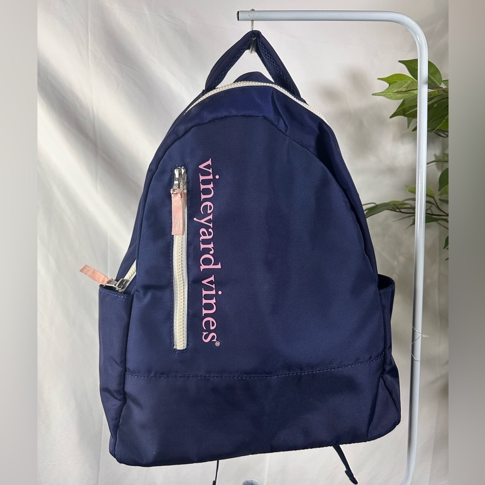 Vineyard Vines Dark Blue Backpack with Pink Accents - Picture 2 of 16
